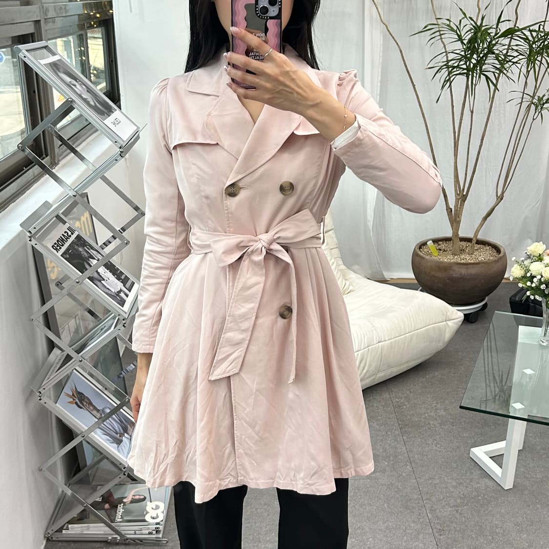 earth 핑크 트런치코치 상품이미지1