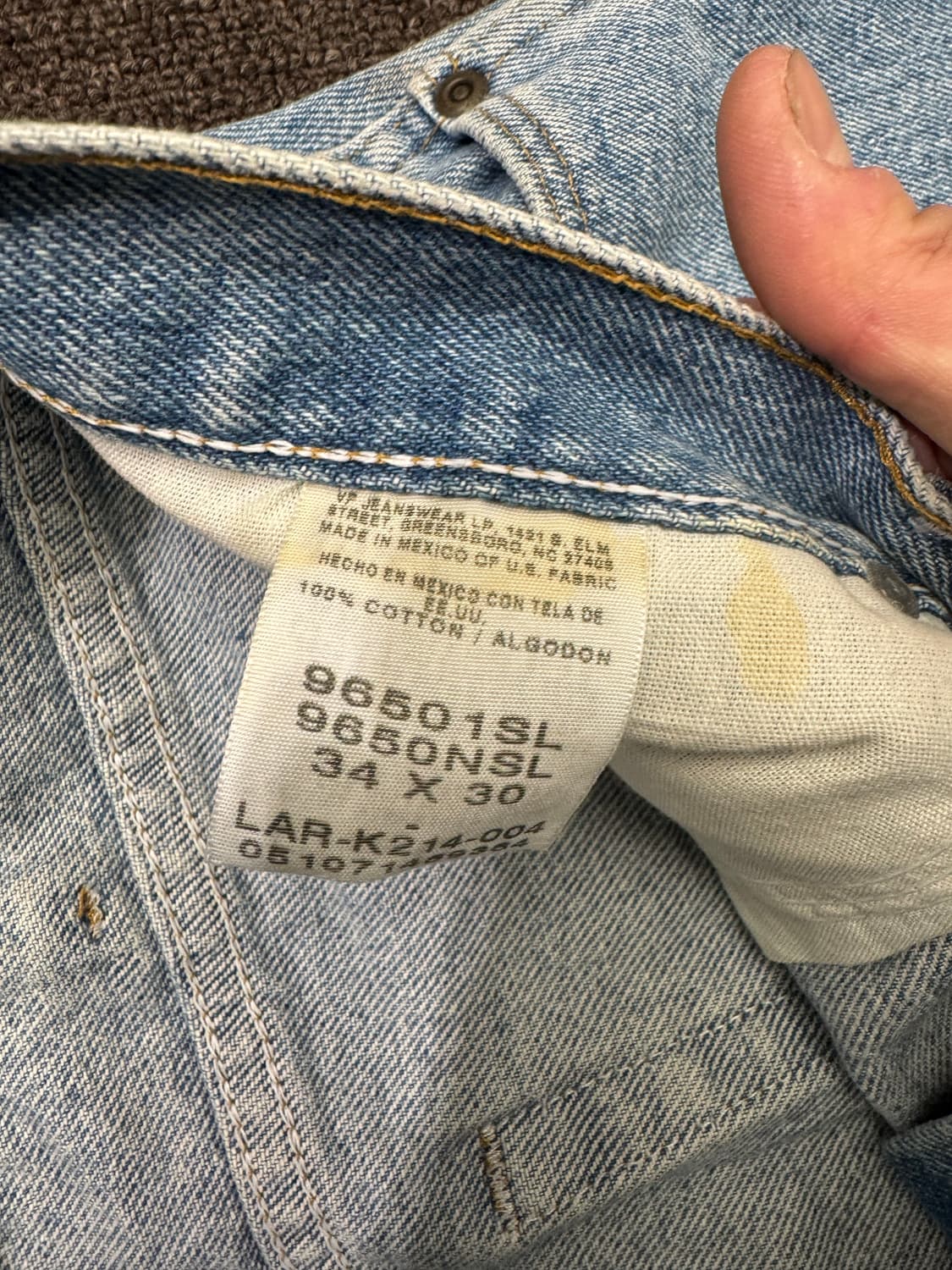34)랭글러 빈티지 연청 데님팬츠 상품이미지4