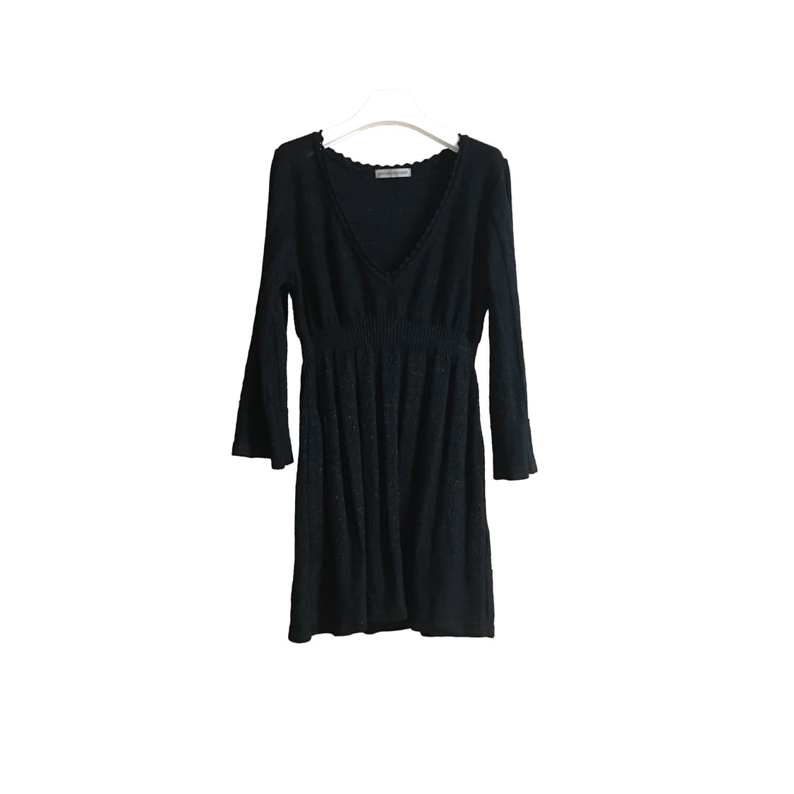 오네갸루 y2k 블랙 글리터 슬림핏 7부 니트 상품이미지1