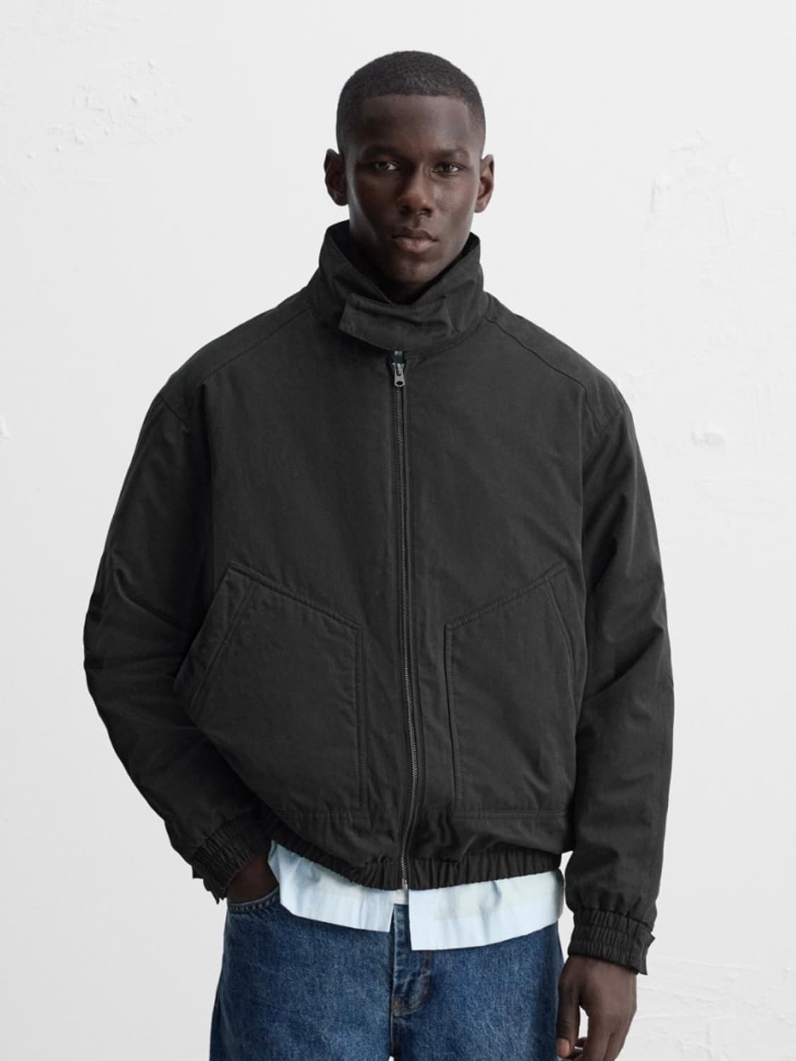 [M] 자라 패딩 보트 점퍼 블랙 상품이미지5