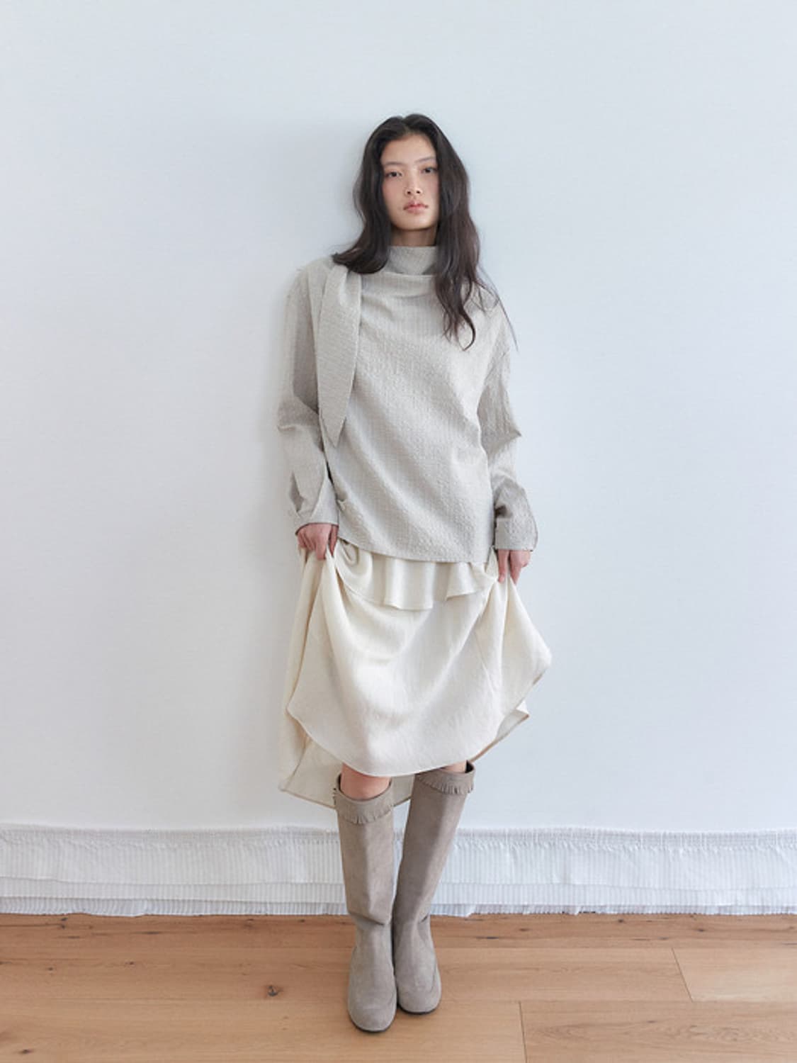 아우로 ouro sheer frill skirt 프릴 스커트 M 상품이미지2