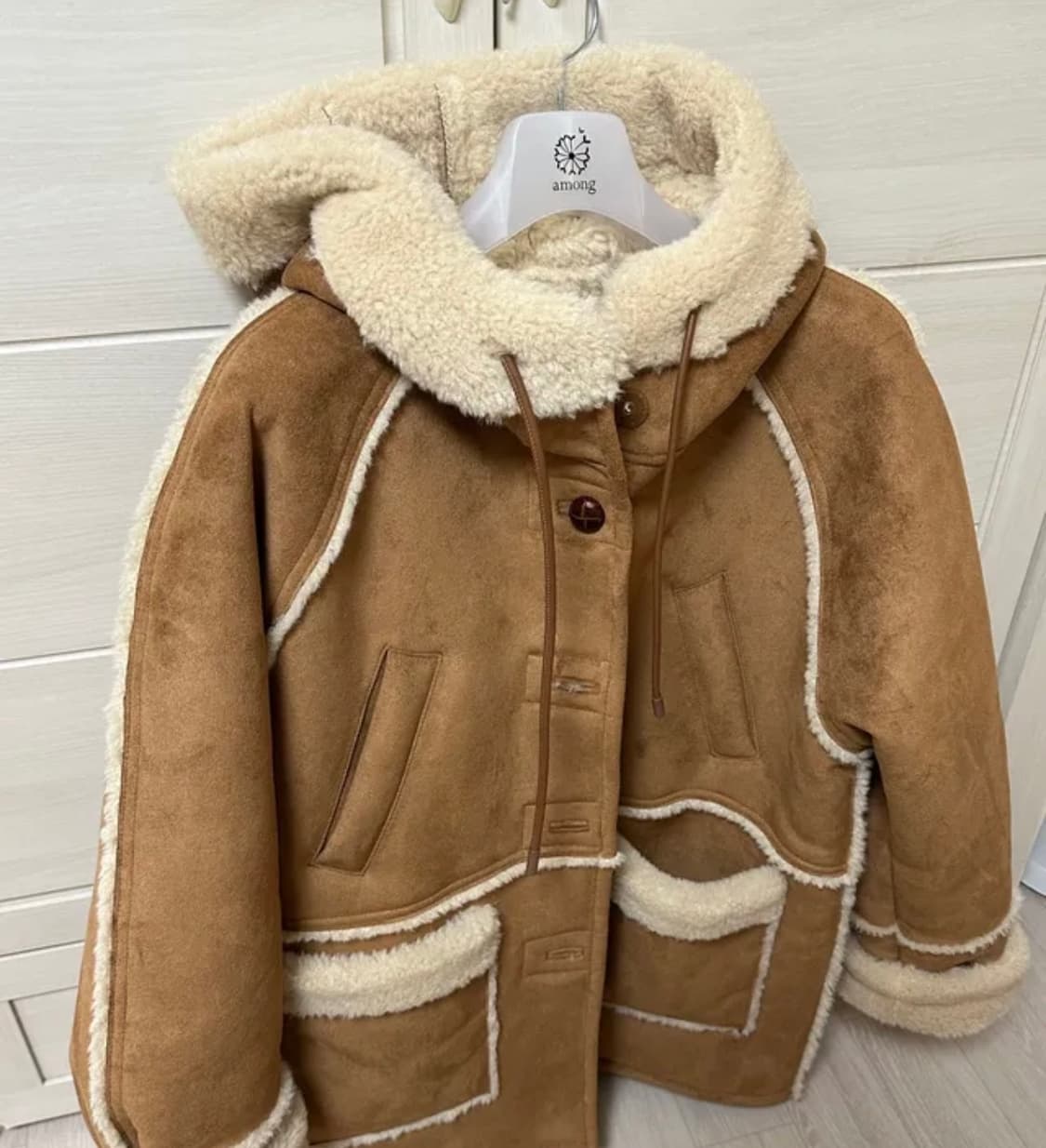 어몽 후디드 더플 무스탕 브라운 M 상품이미지4