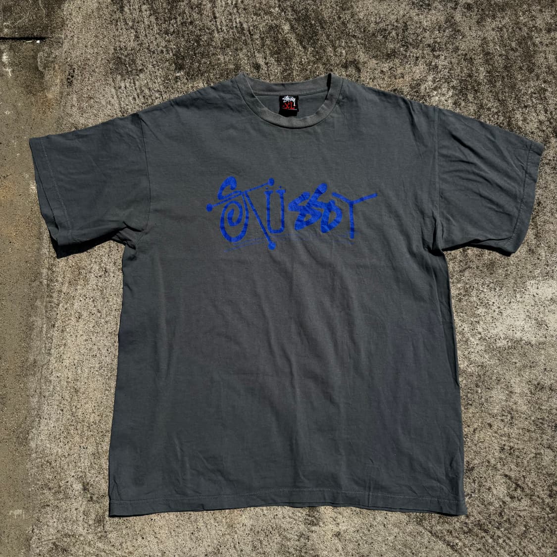 [XL] 00s Stussy 스투시 카키색 반팔티 상품이미지1