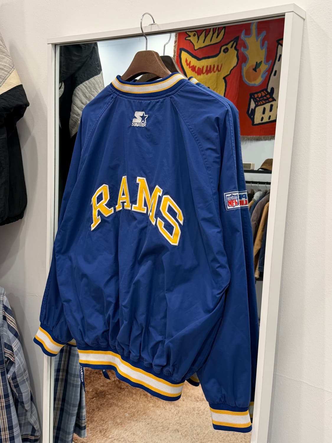 90s Starter 스타터 Pro Line NFL LA램스 나일론 웜업 상품이미지6