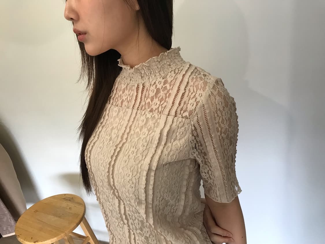 레이스 프릴 탑 상품이미지5