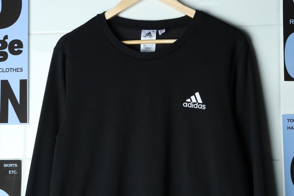 (XL-2XL) 아디다스 맨투맨 티셔츠 블랙 스트릿 스몰로고-H31100 상품이미지3