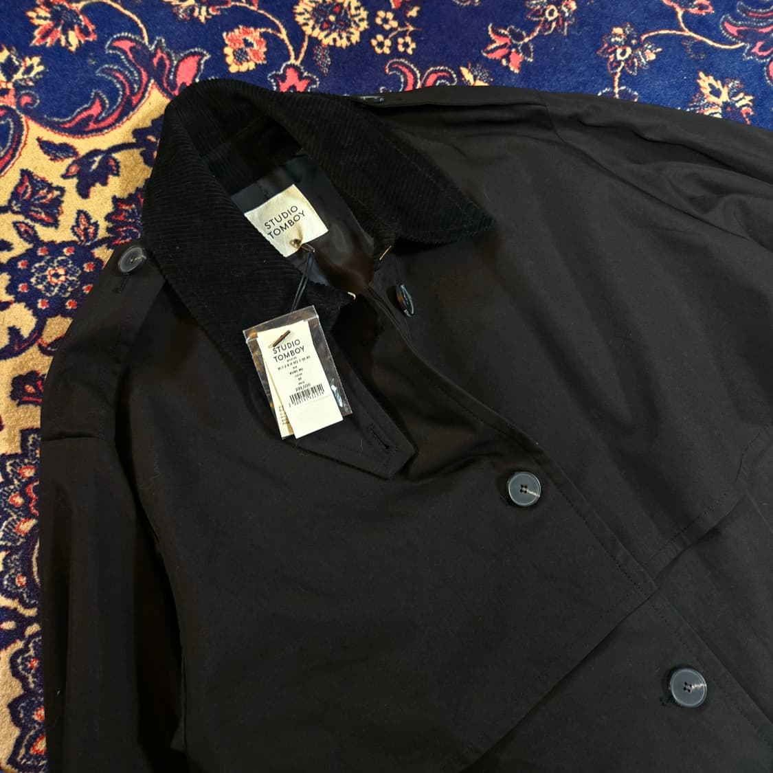 (새상품) 스튜디오톰보이 22fw 코듀로이 카라넥 맥시 벨티드 코트 상품이미지5