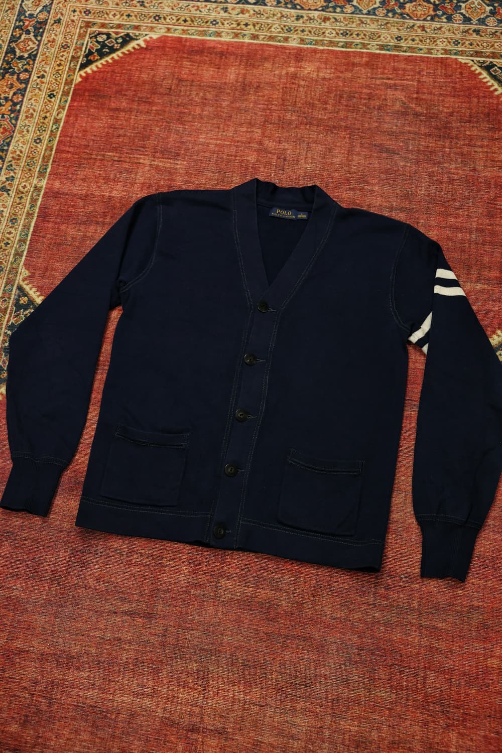 폴로 네이비 프레피 가디건 판매 상품이미지2
