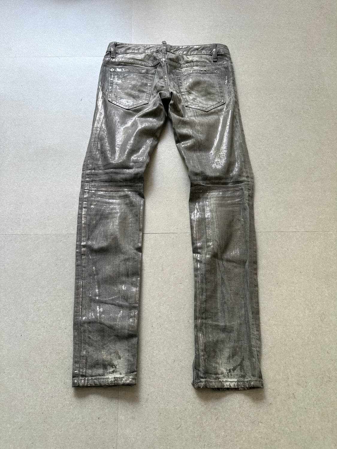 디스퀘어드 2000s 러스티 실버 왁스코팅 슬림진 상품이미지6