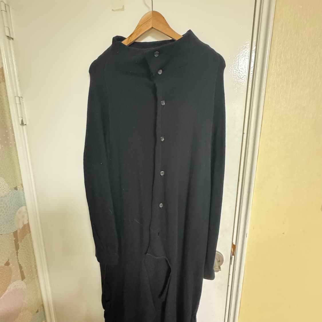 Yohji Yamamoto 컬렉션 언밸런스 기모 코트 상품이미지4