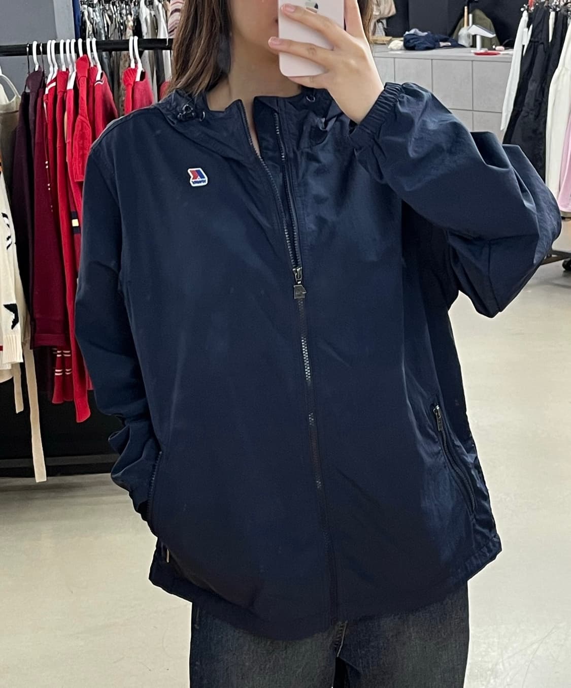 까웨 네이비 후드 바람막이 상품이미지1