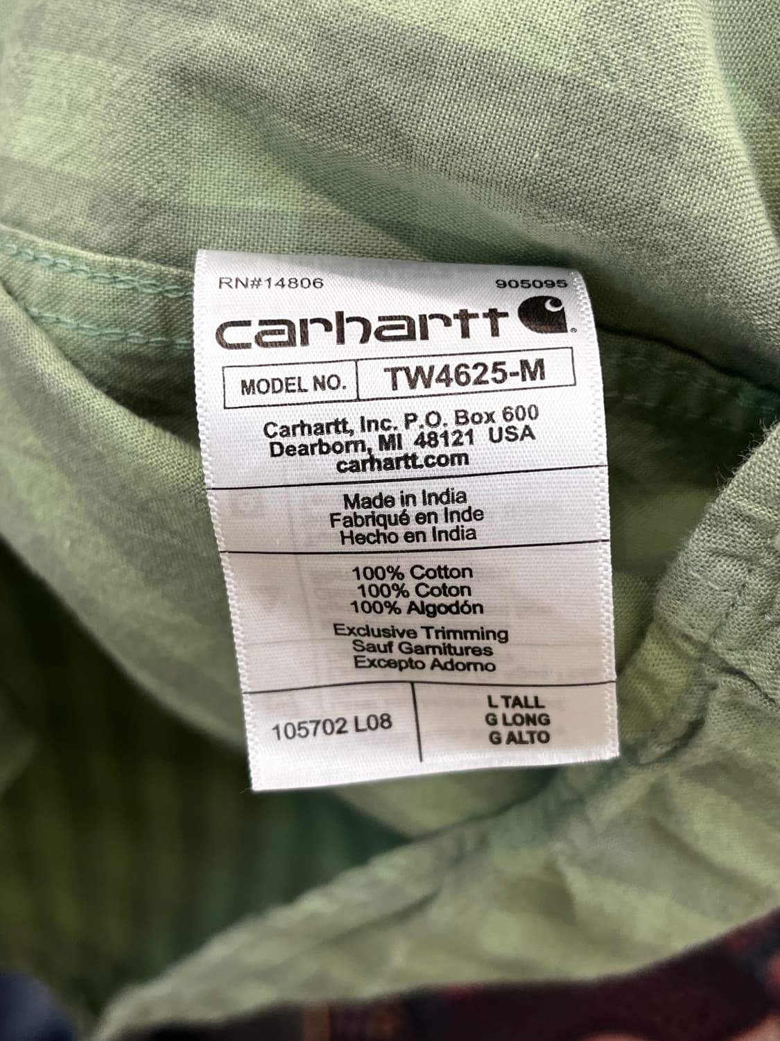 칼하트 더블 포켓 체크 반팔 셔츠 그린 상품이미지9