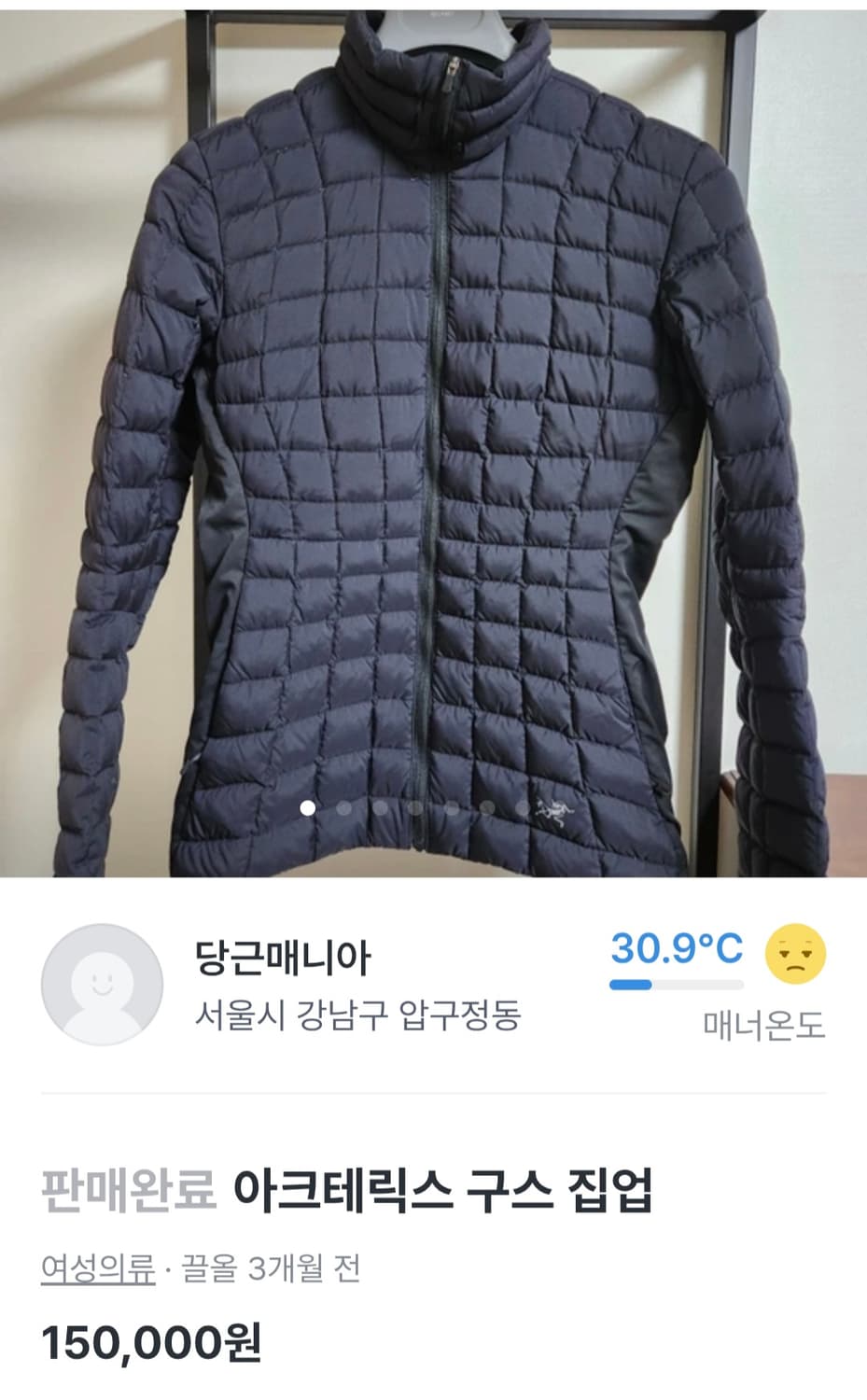 아크테릭스 구스다운 블랙패딩  상품이미지1