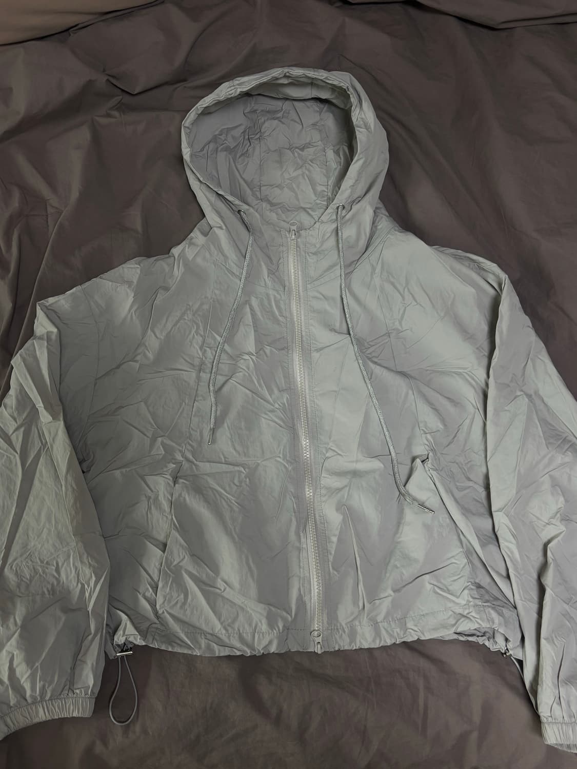 빈티지 크롭 바람막이 윈드브레이커 그레이 상품이미지1