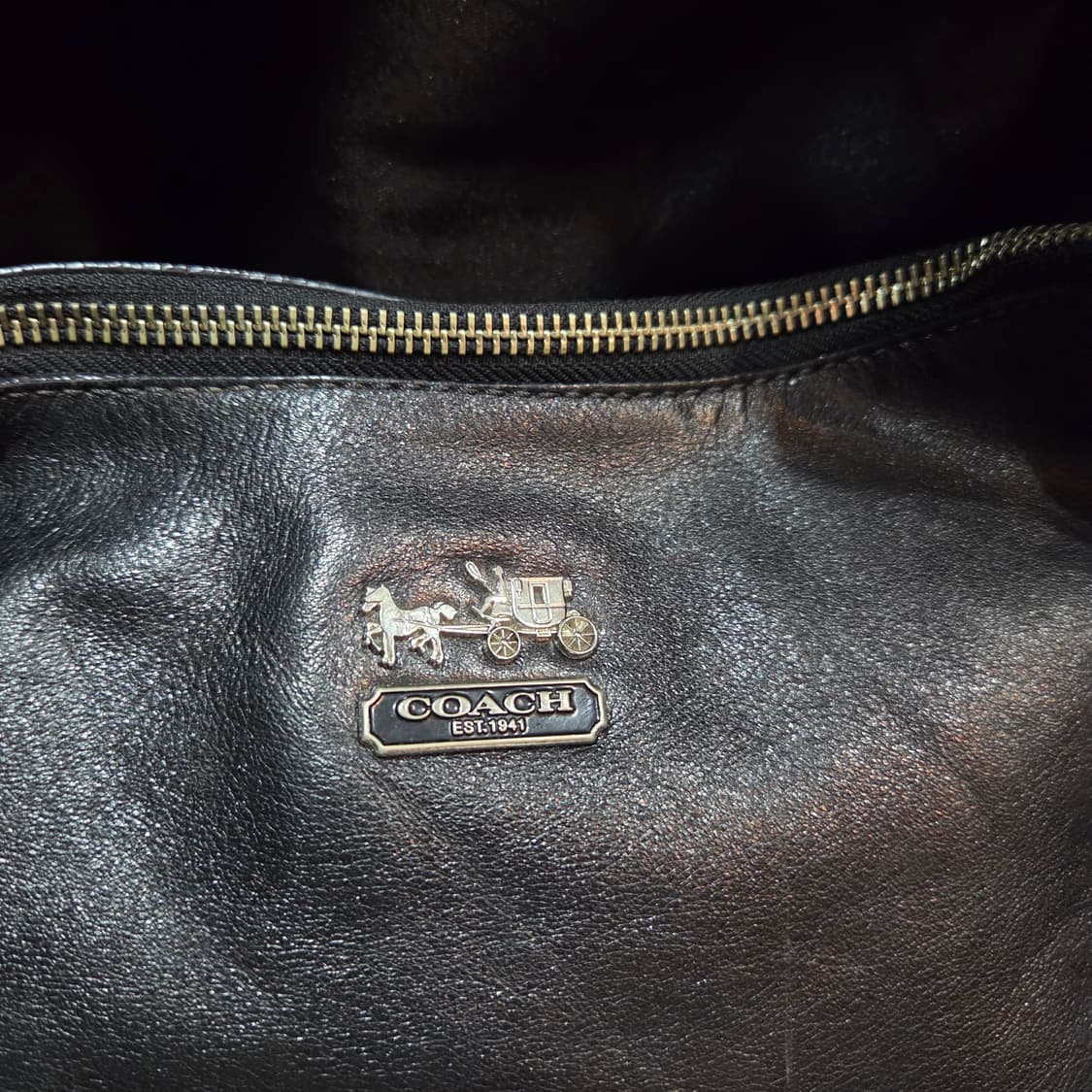 코치 블랙 레더 호보백 숄더백 상품이미지2