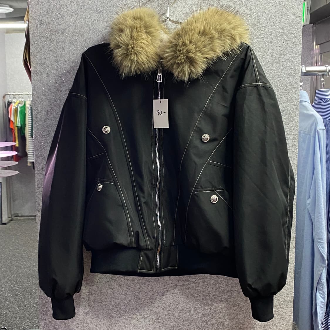 빈티지 리벳 스티치 블랙 자켓 B3783 상품이미지2