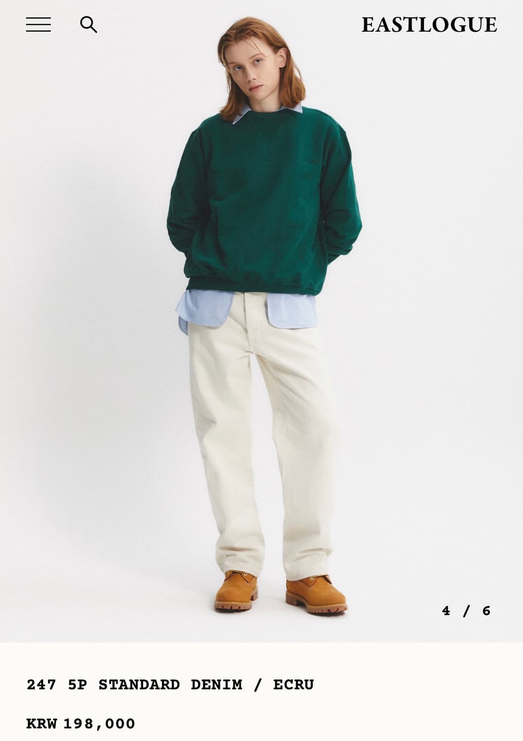 [XL] 이스트로그퍼머넌트 247 5P 스탠다드 데님 에크루 상품이미지5