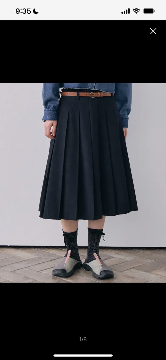 커버낫 우먼 미디 플리츠 스커트 상품이미지2