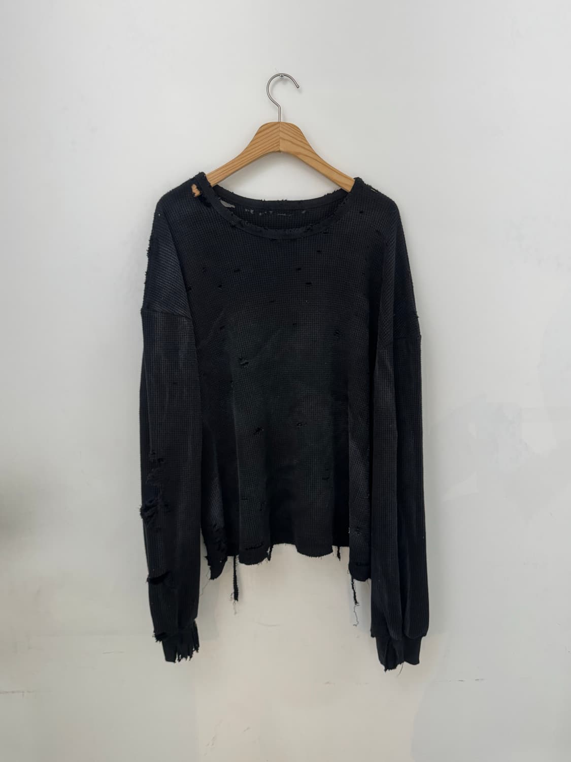 빈티지 와플 긴팔 상품이미지1