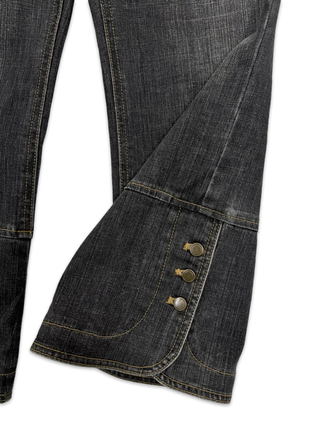 빈티지 블랙 워싱 데남 8부 부츠컷 팬츠 상품이미지3