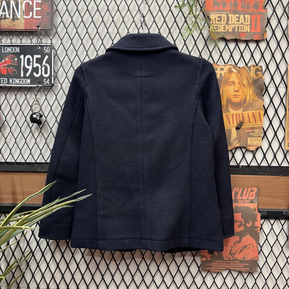 단톤 울 코튼 믹스 자켓 전면 로고 포인트 네이비 상품이미지2