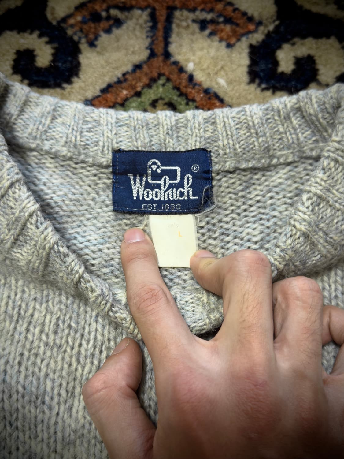 60s Woolrich wool fisherman Knit 상품이미지9
