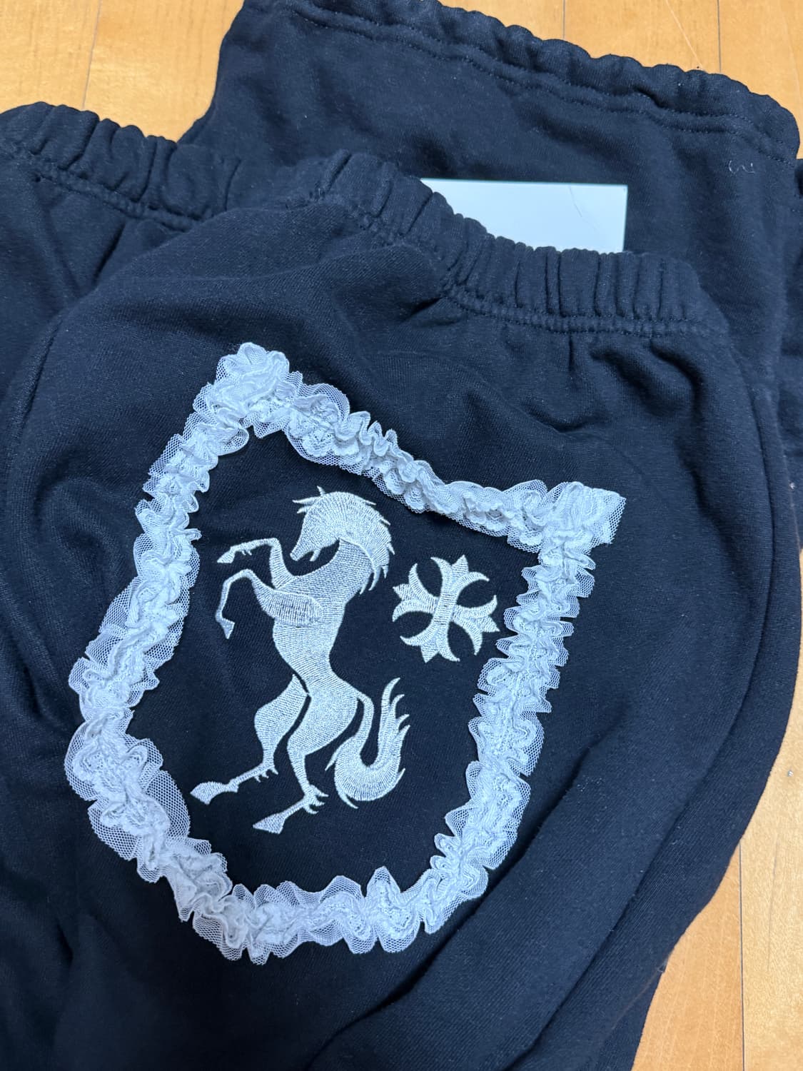 Eyeer Frill Lace 스웻팬츠 블랙 S 상품이미지6