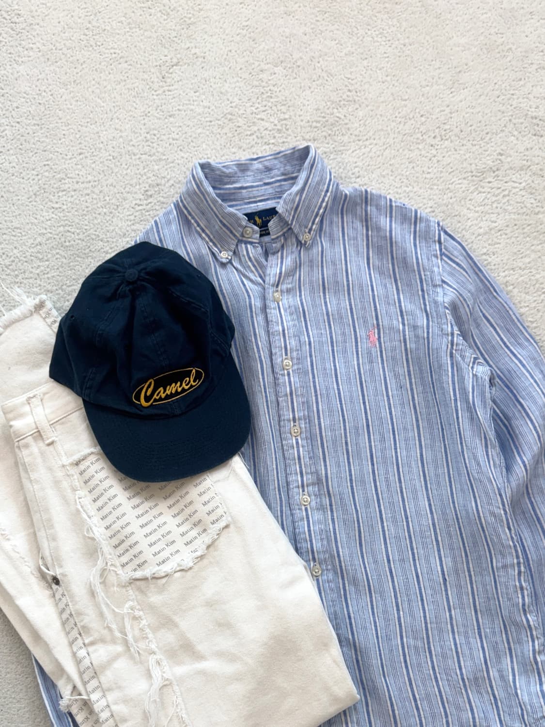 폴로 스트라이프 린넨 셔츠 상품이미지1