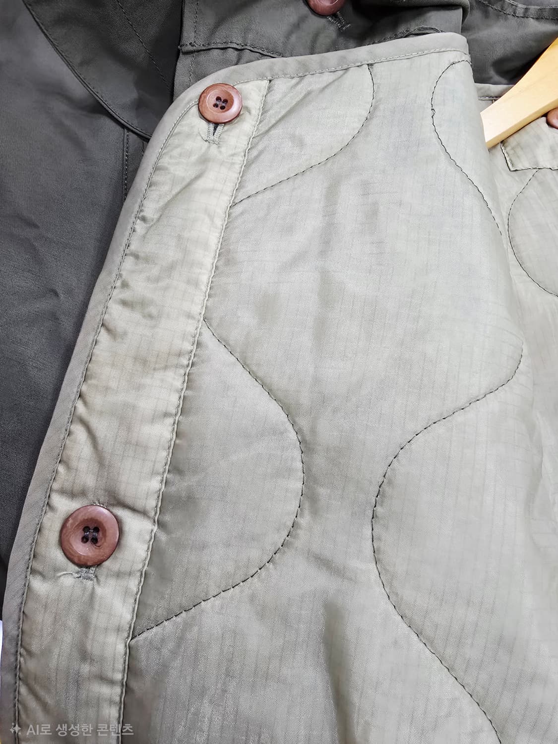 페미니크 카키색 후드 야상 점퍼 상품이미지8