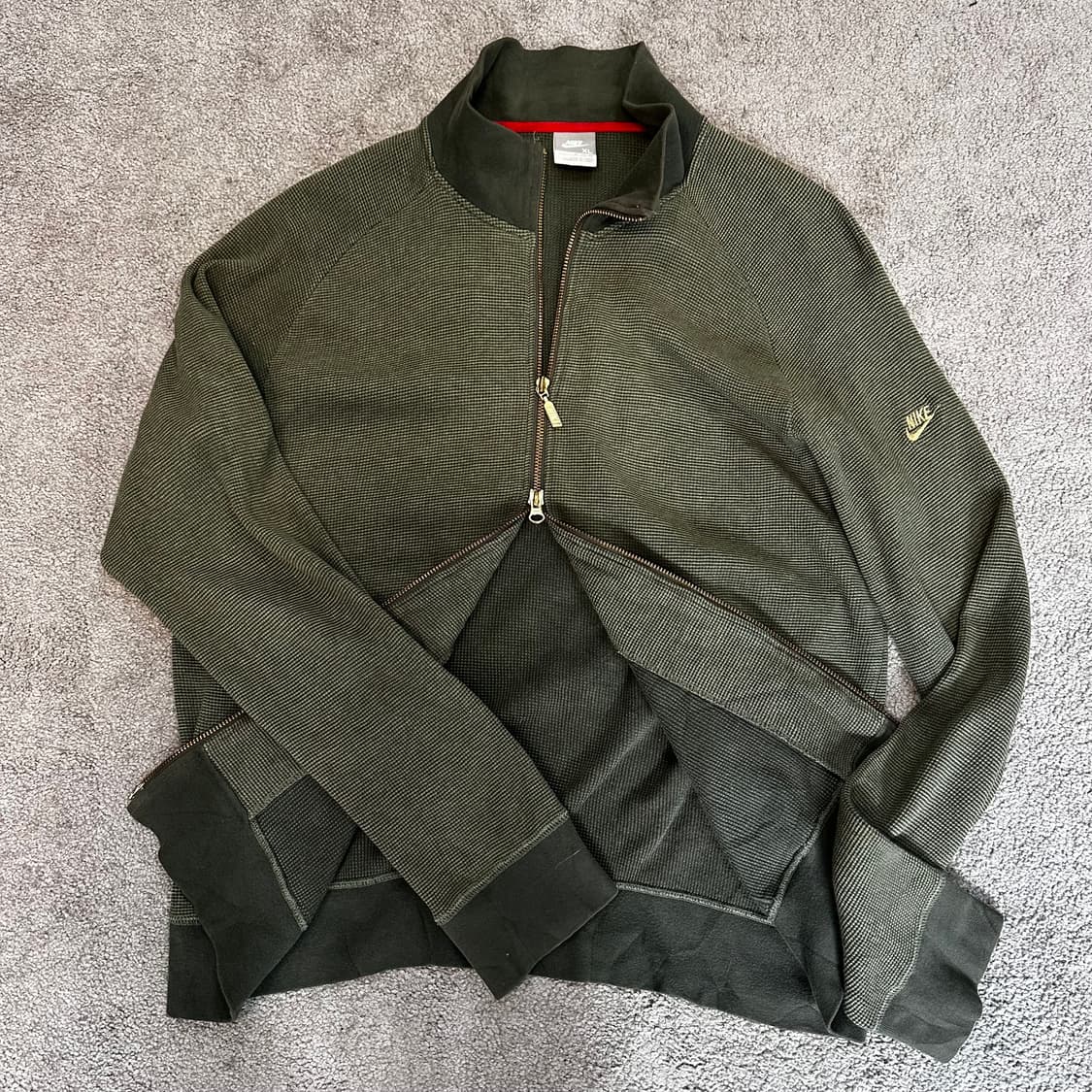 나이키 카키 와플 텍스처 투웨이 풀집업 자켓XL 상품이미지1