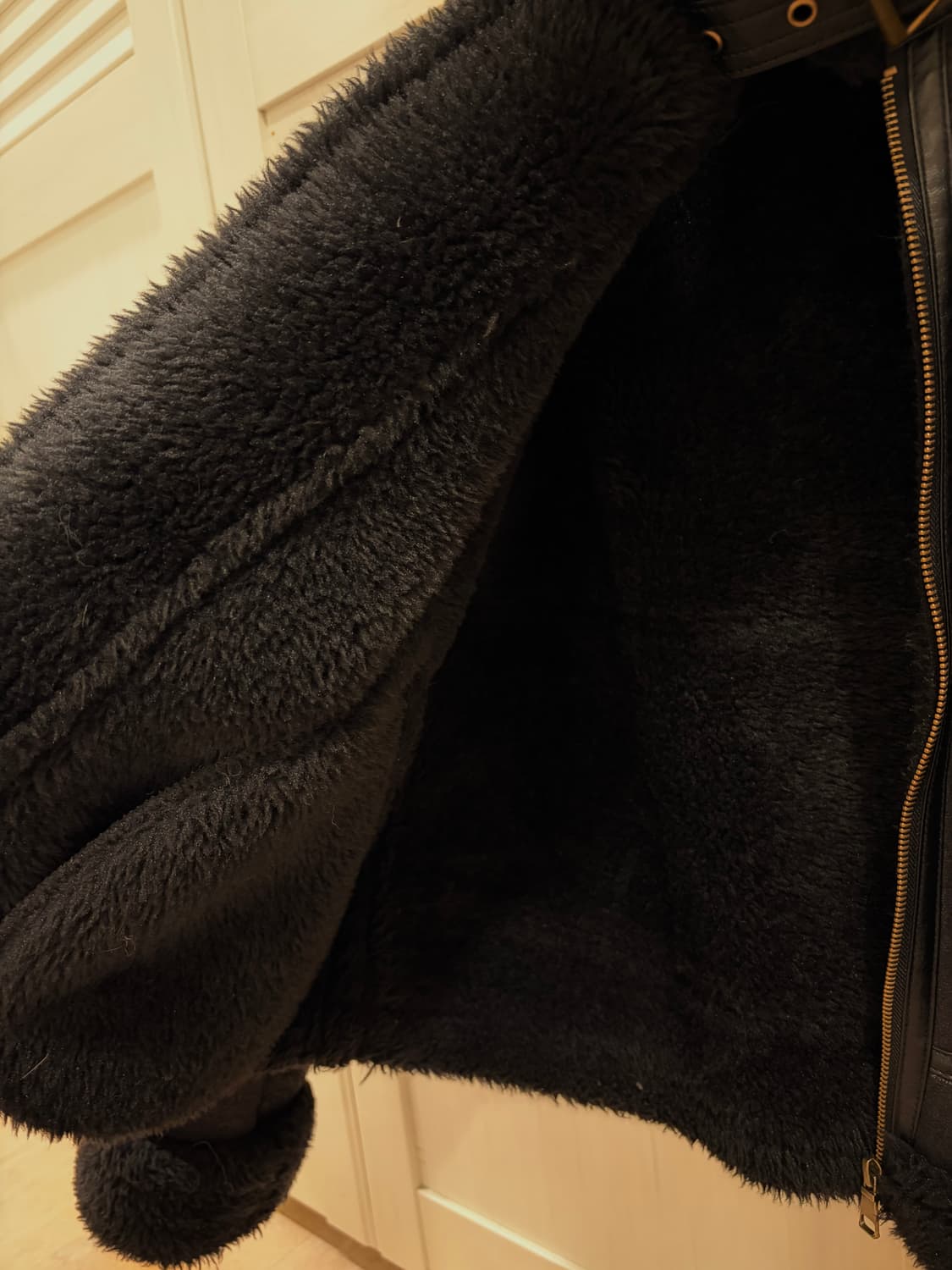 어텀 무스탕 자켓 블랙 상품이미지6