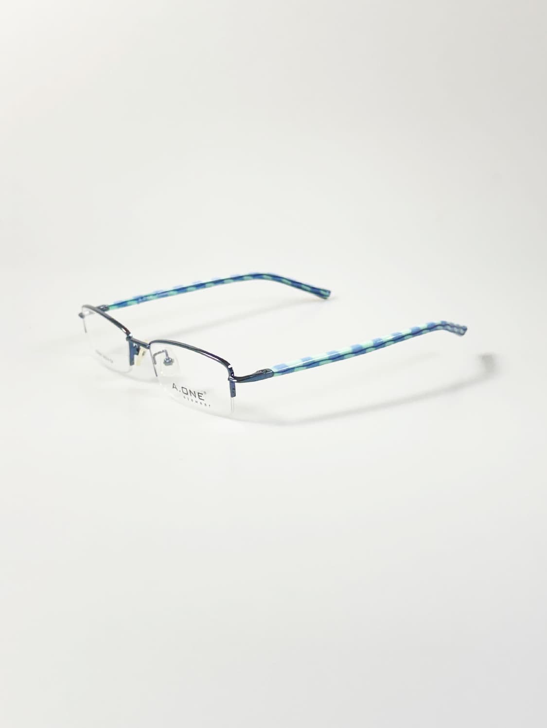 A.ONE 반무테 스퀘어 메탈 프레임 빈티지 안경 상품이미지3
