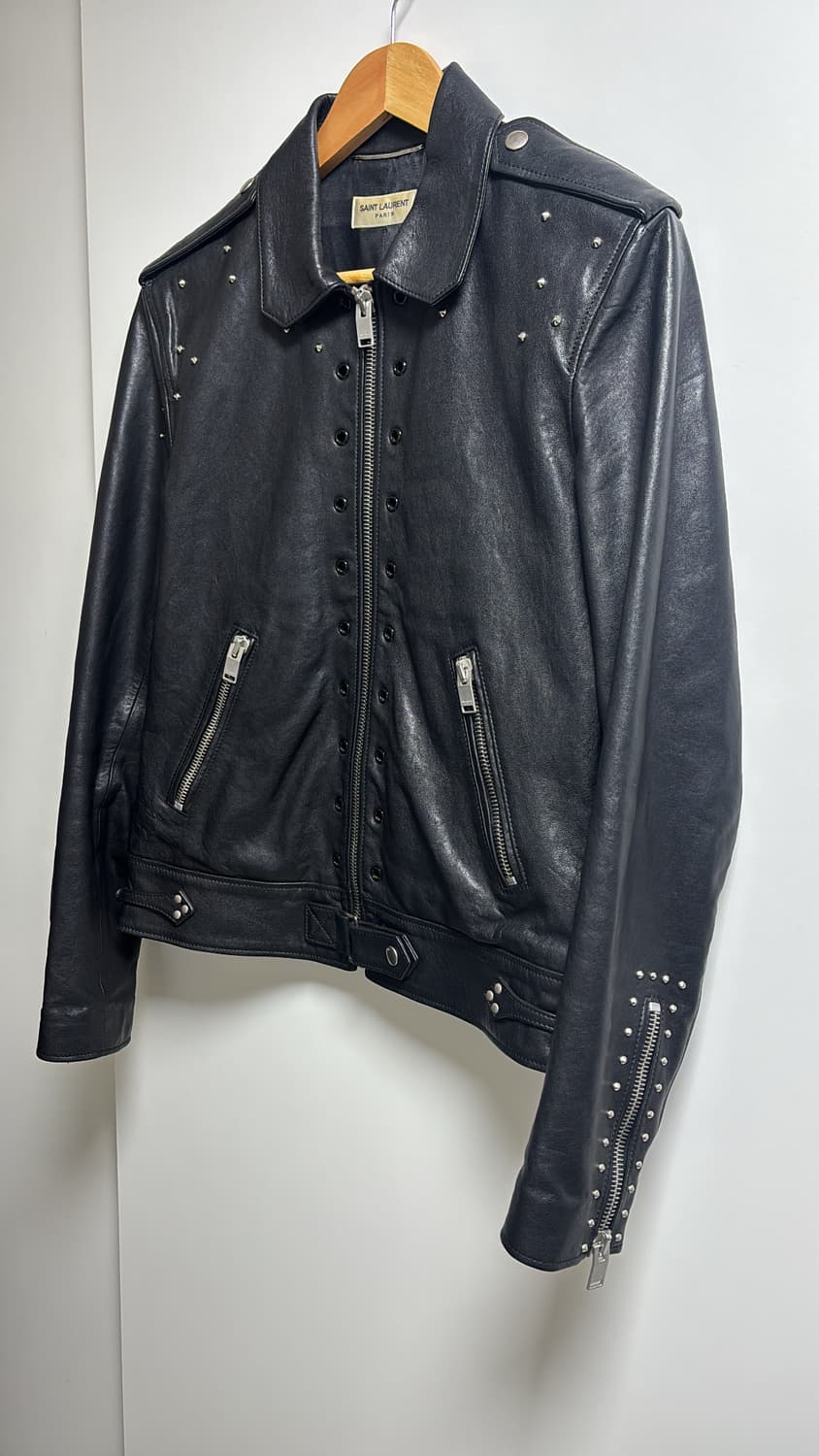 생로랑 에디슬리먼 2014ss 런웨이 스터드 레더자켓 48사이즈 상품이미지6