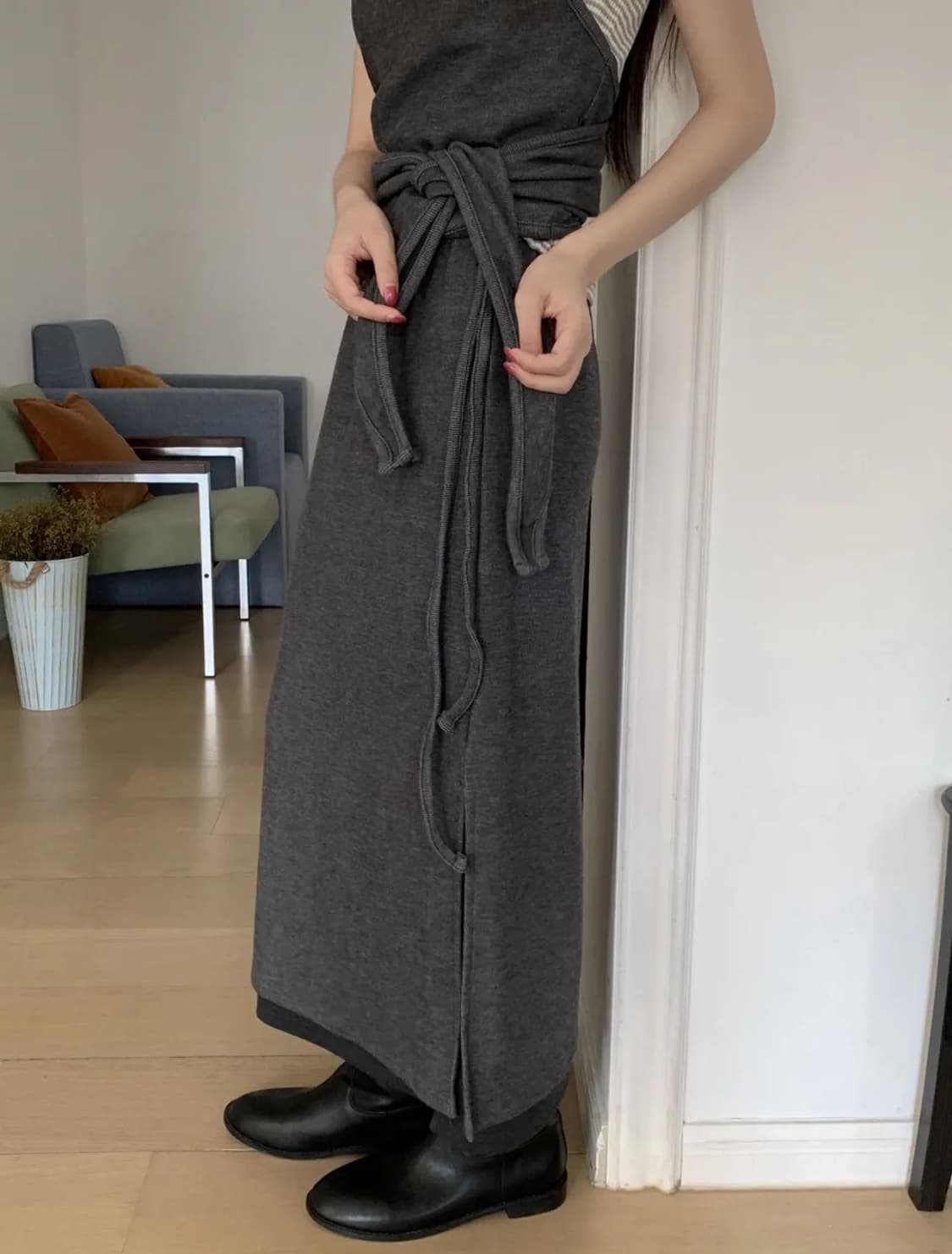 [새제품]츠크 레이어드 랩 뷔스티에 & 롱 스커트 세트(원가 5만원대) 상품이미지3