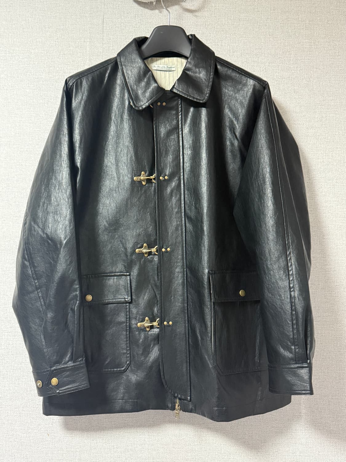 비건레더 파이어맨 하프자켓 블랙 M 상품이미지2