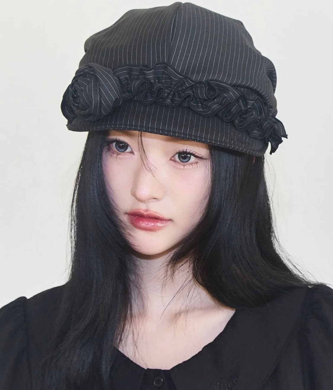 일리고 플레르 러플 헌팅캡 블랙 스트라이프 상품이미지1