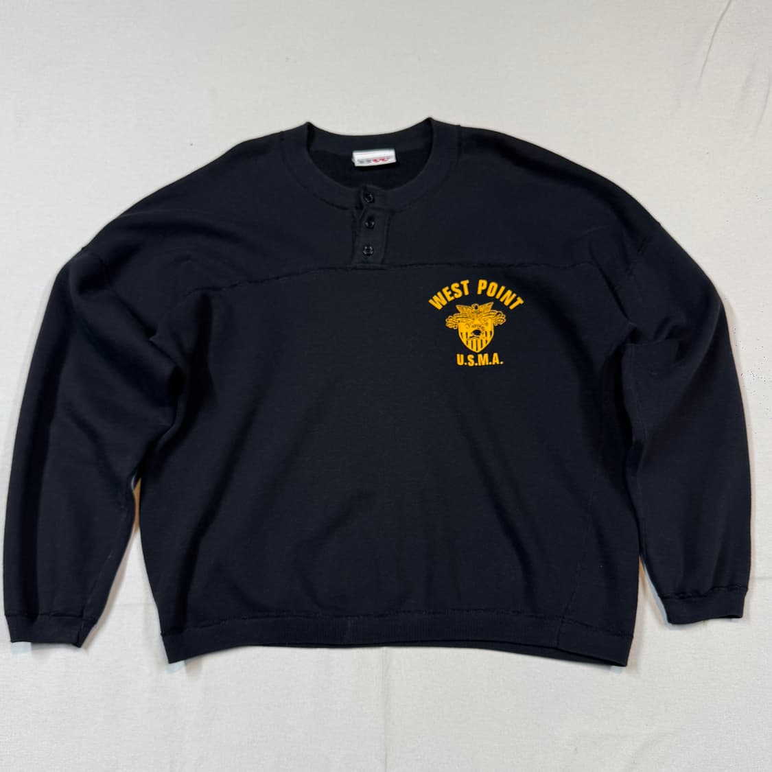 XL) 90s 바셋워커 USMA 웨스트포인트 헨리넥 스웨트셔츠 상품이미지1