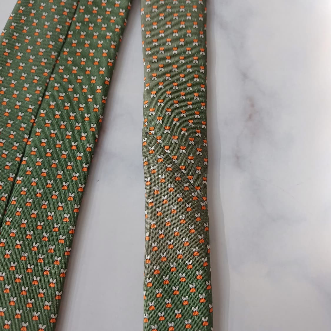 살바토레 페라가모 실크 그린 패턴 넥타이 8.7cm B등급 A19432
 상품이미지6