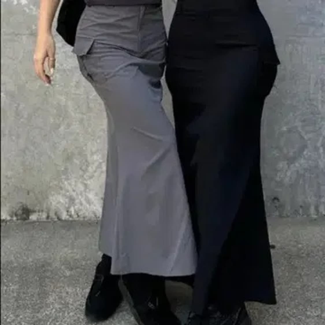 오도어 머메이드 스커트 차콜 상품이미지1