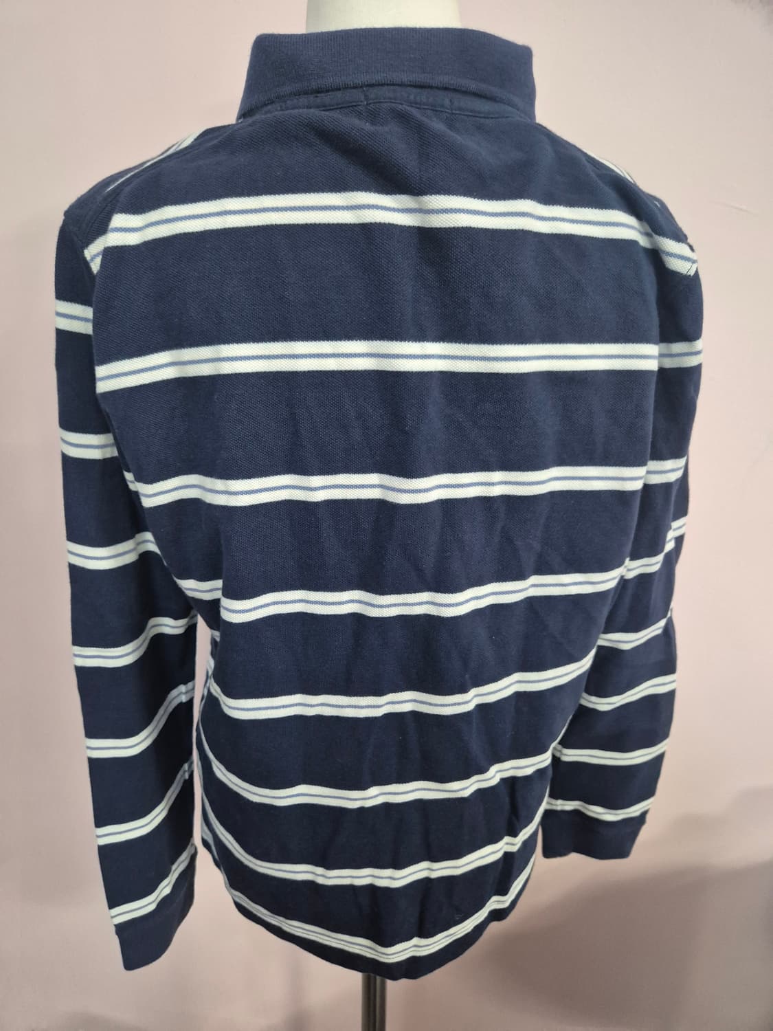 세터스트라이프 긴팔 카라티 네이비 상품이미지2