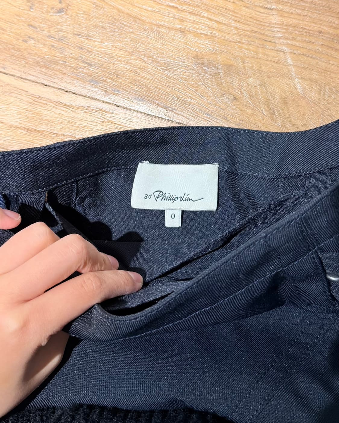 3.1 필립 림 블랙 벨티드 언발란스 롱 스커트 상품이미지5