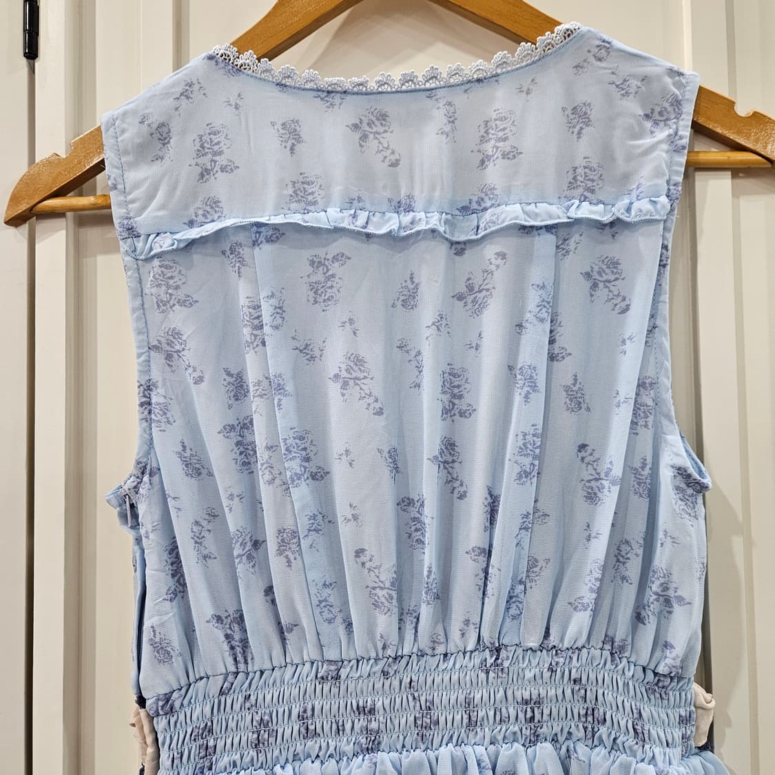 액시즈팜 플라워 리본 원피스 하늘색 상품이미지8