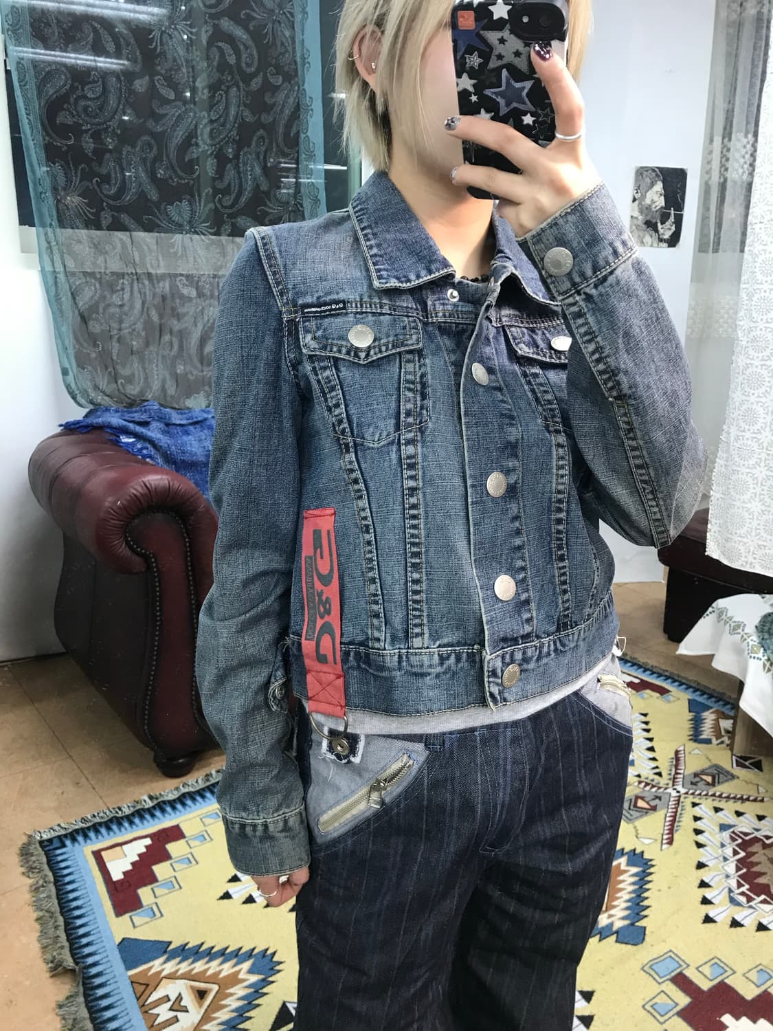 돌체앤가바나 여성 D링 데님 트러커 자켓  상품이미지1