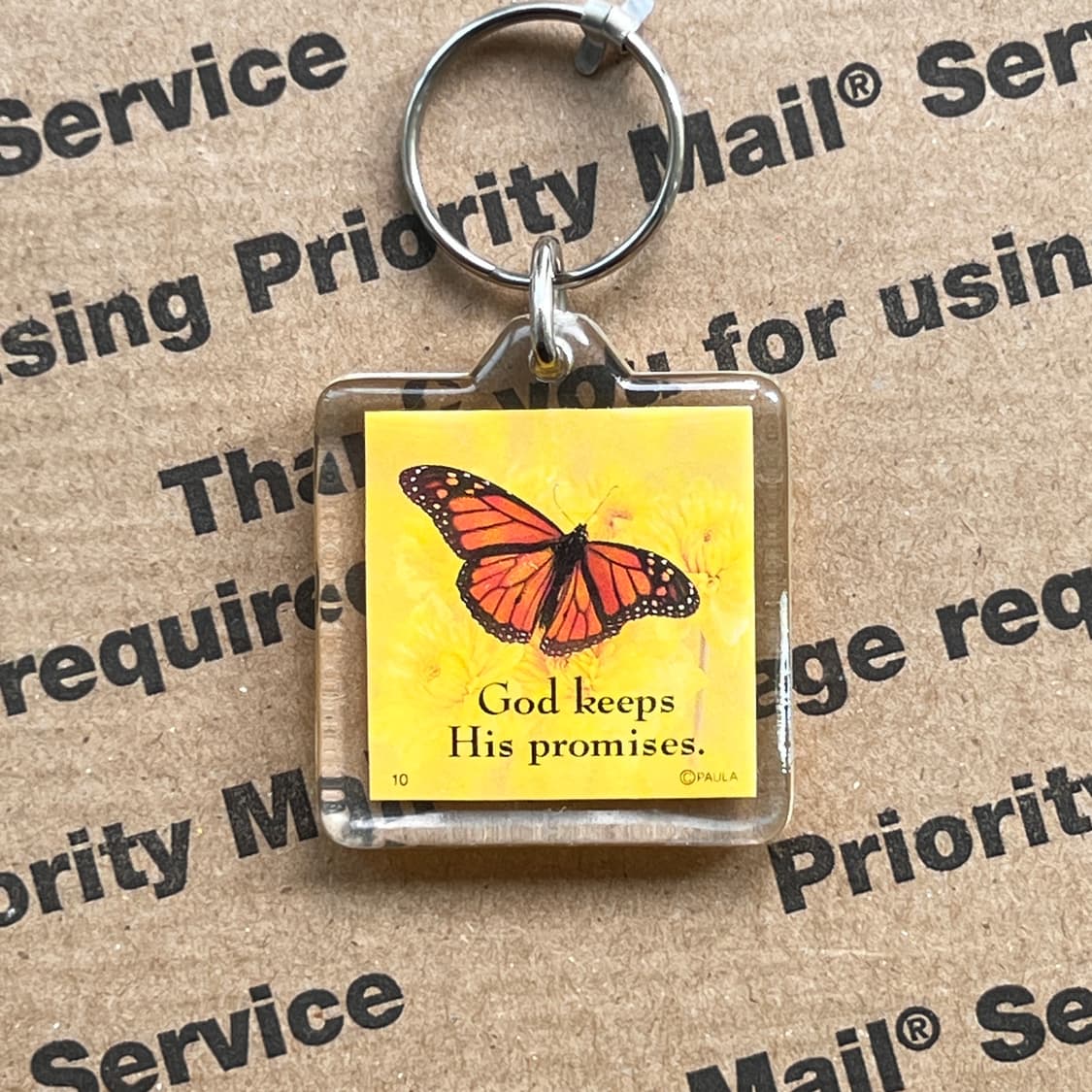 90s vtg Butterfly Message Keyring 상품이미지2