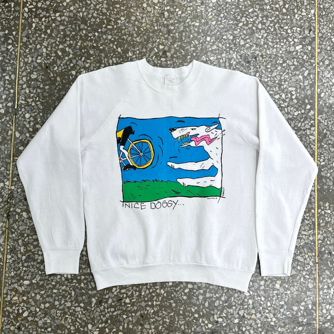 80s USA FOTL Nice Doggy… 빈티지 스웻셔츠 L 상품이미지1