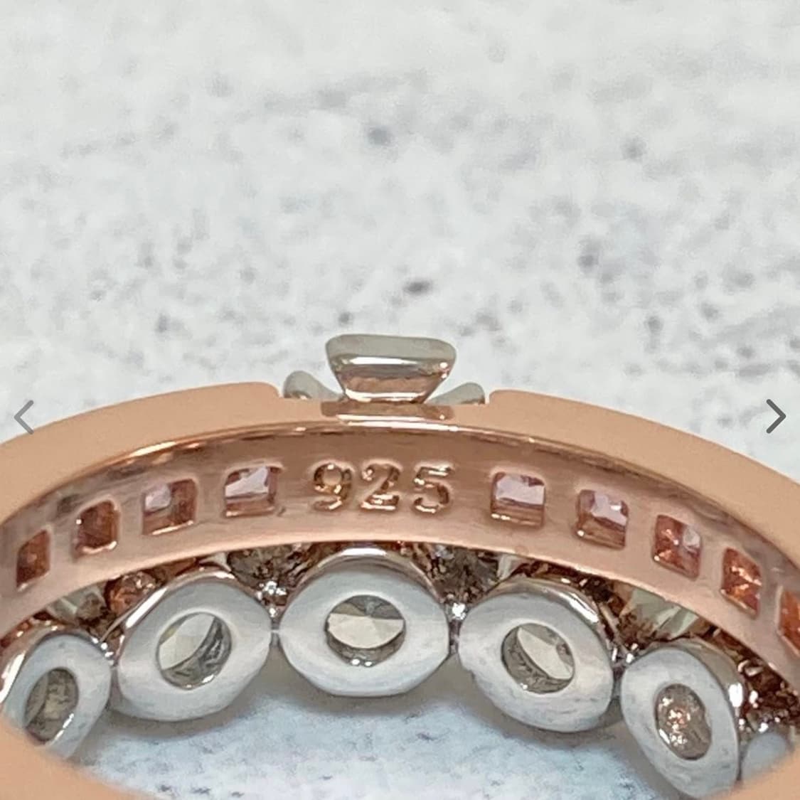 비비안웨스트우드 아카이브 핑크 크리스탈 로즈골드 실버 투웨이링 반지 상품이미지3