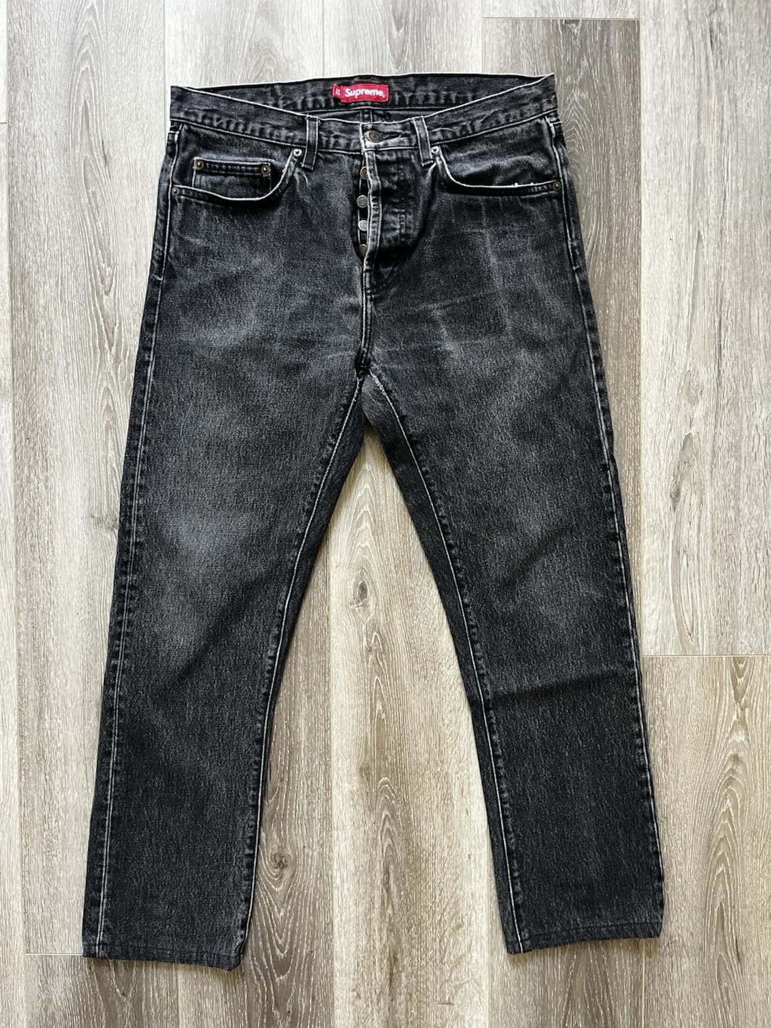 슈프림 스톤 워시드 슬림 진 블랙 상품이미지1