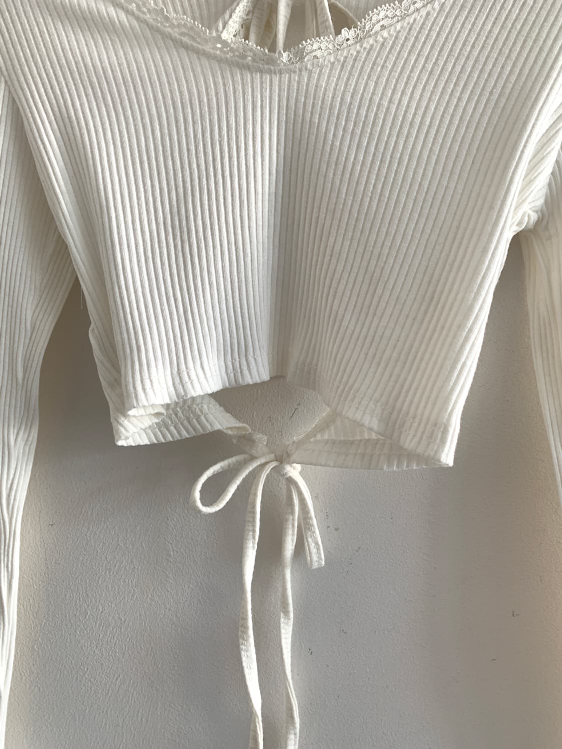 ack ribbon lace v neck t 상품이미지6