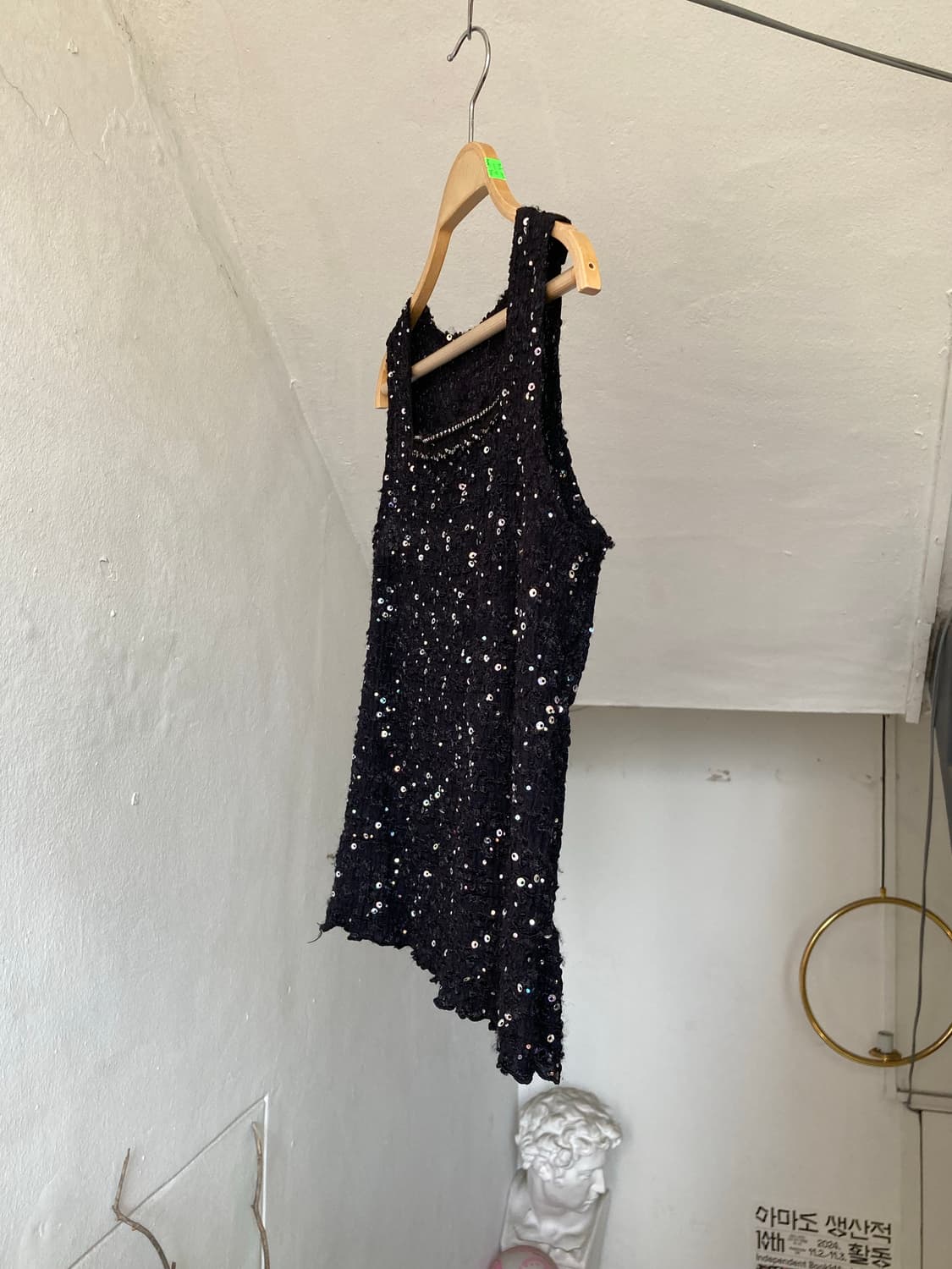 스팽글 스퀘어넥 슬리브리스 상품이미지4