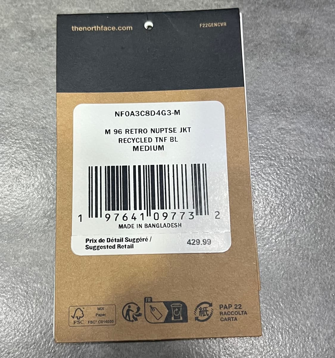 노스페이스 1996 레트로 눕시 다운자켓 리사이클 TNF M사이즈 상품이미지5